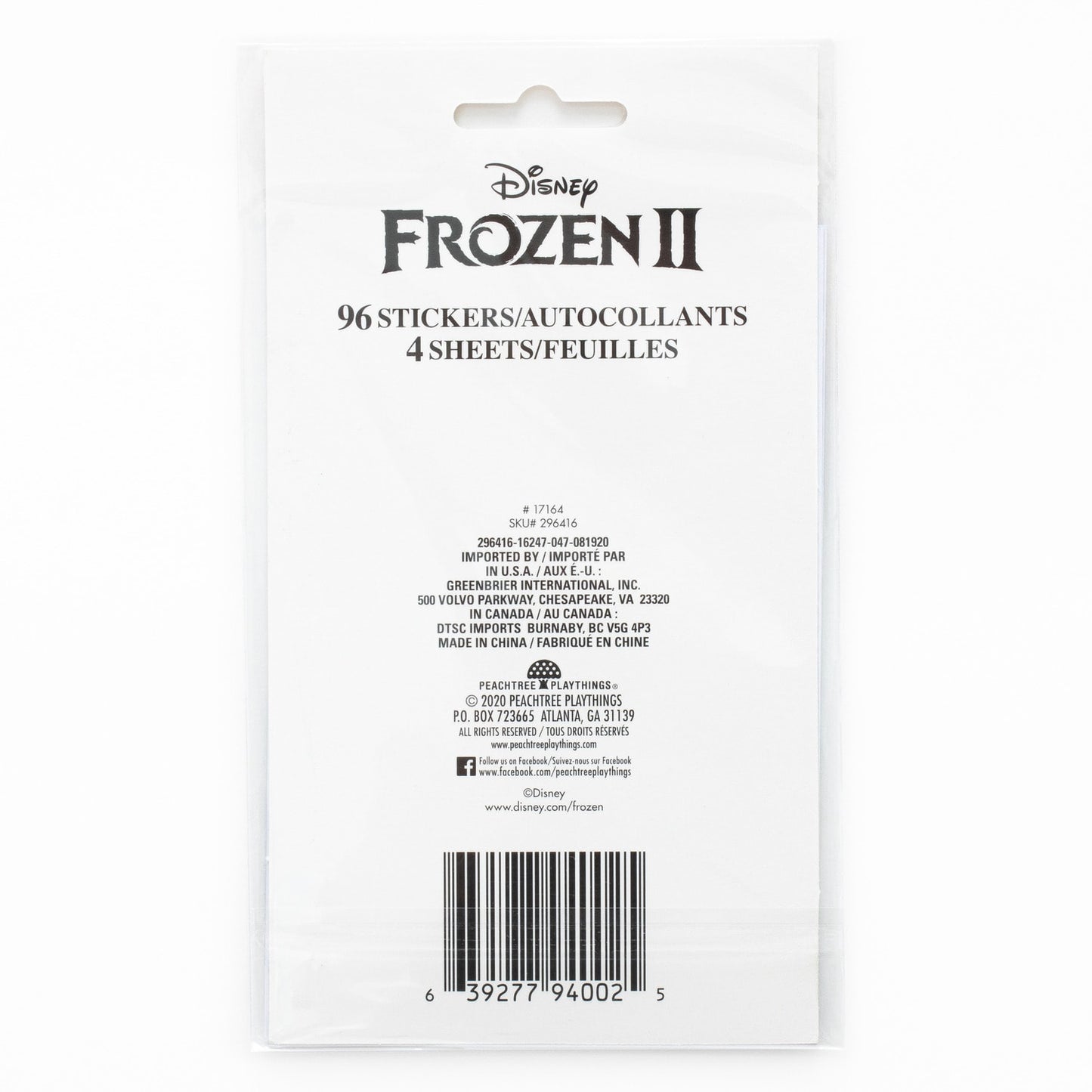 Disney Frozen 2 Character Stickers, 96-ct. Packs (Pack of 24)