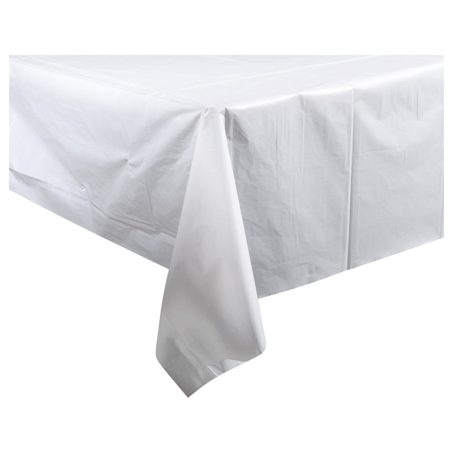 White Plastic Table Covers, 54x108" (Pack of 4)