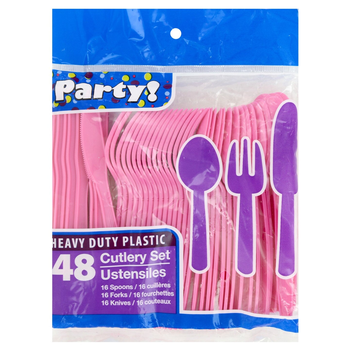 Candy Pink Plastic Utensils, 48-ct. Packs (Pack of 36)