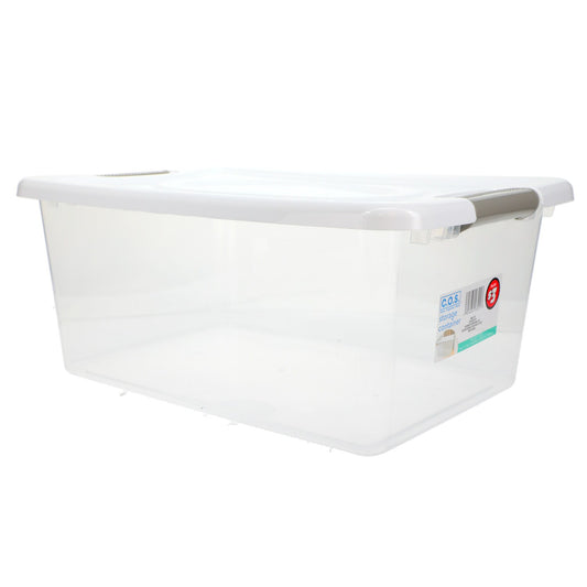 Clear Plastic Storage Bins with Clip-Lock Lids, 16x11x7 in Pack 3