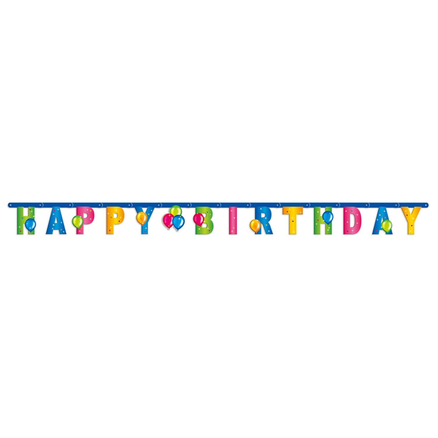 Birthday Balloon Happy Birthday Glittery Letter Banners, 7 ft. Strands (Pack 18)