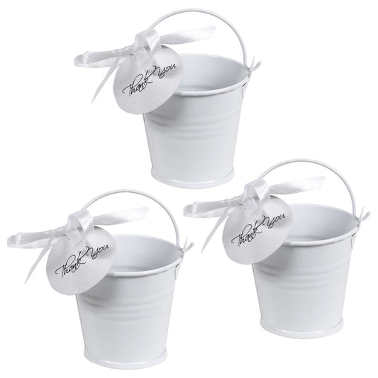 Details and Accessories White Wedding Pail Favors, 3-ct. Packs (Pack of 15)
