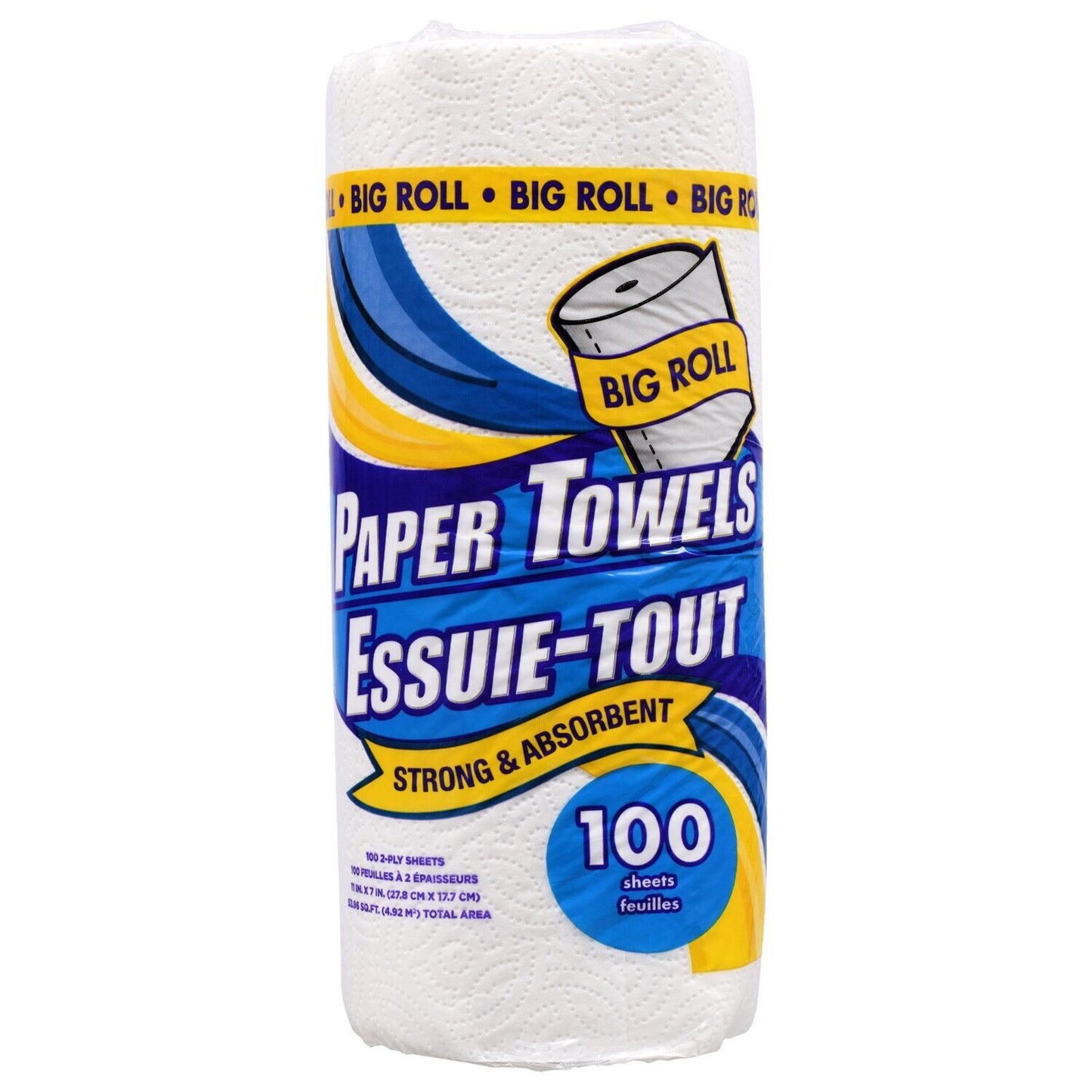 Absorbent 2-Ply Big-Roll Paper Towels, 100-sheet Rolls (Pack of 30)