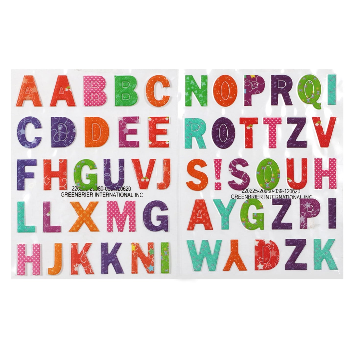 Crafter's Square Puffy Alphabet Stickers, 56-ct. Packs (Pack of 24)