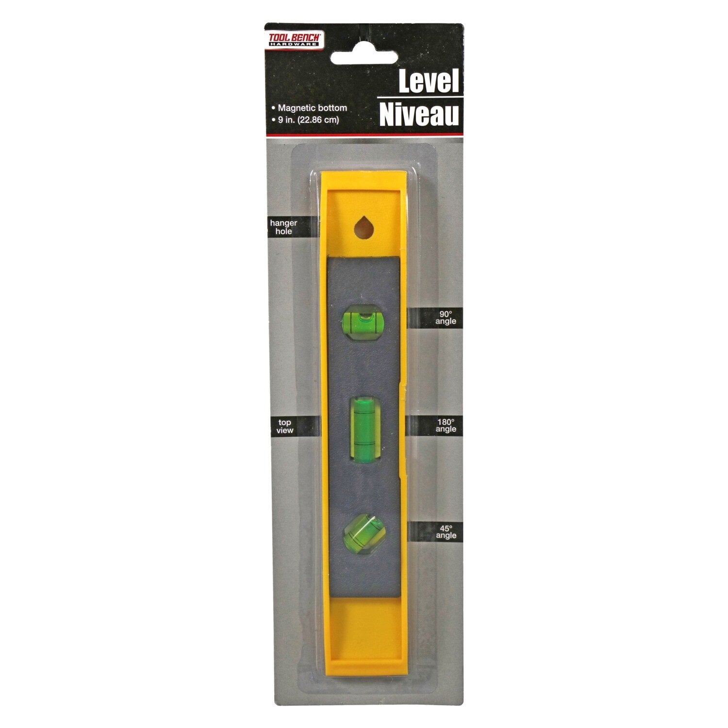 Tool Bench Hardware Torpedo Level with Magnetic Bottom, 9x1.5 in. (Pack of 24)