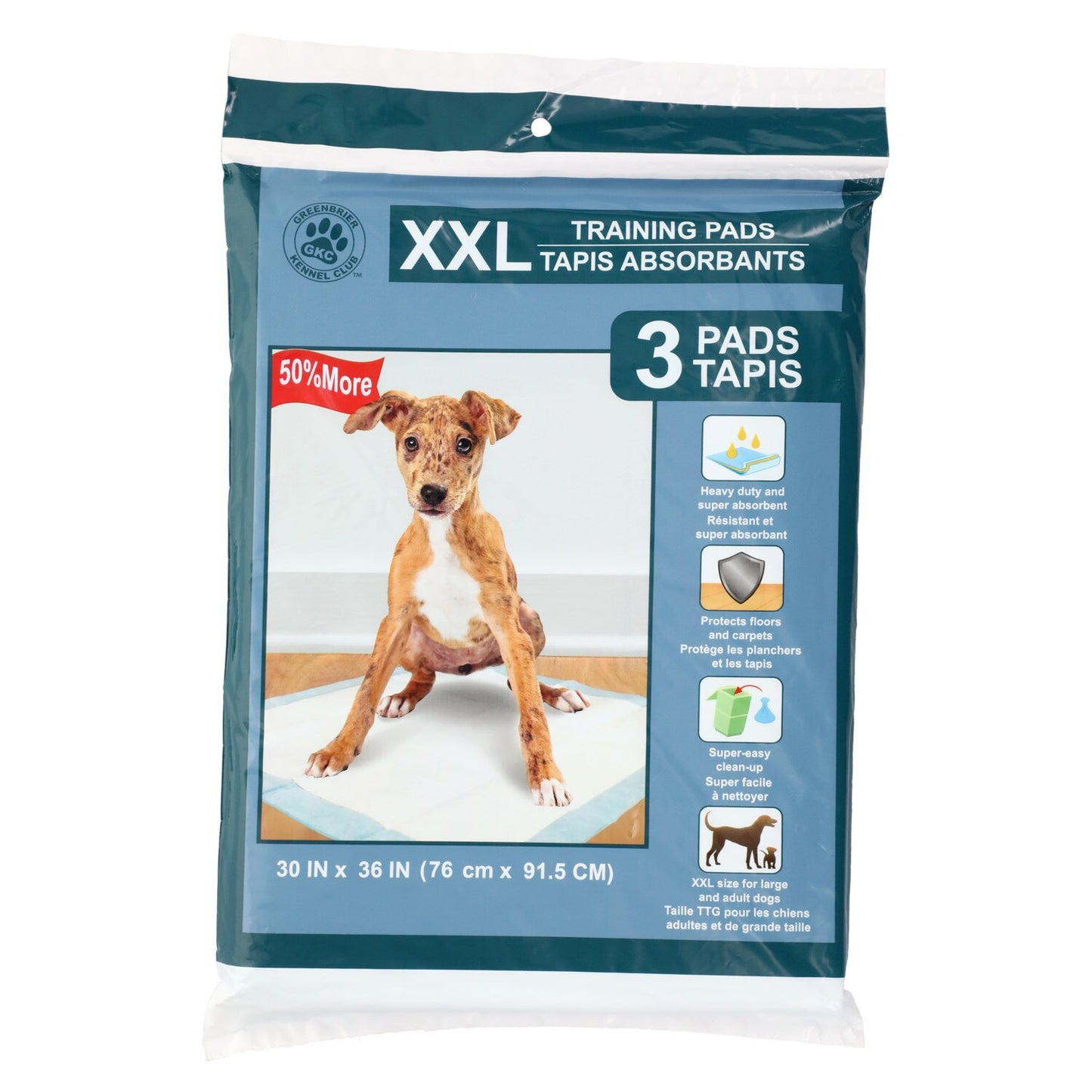 Greenbrier Kennel Club XXL Puppy Training Pads, 2-ct. Packs (Pack of 24)
