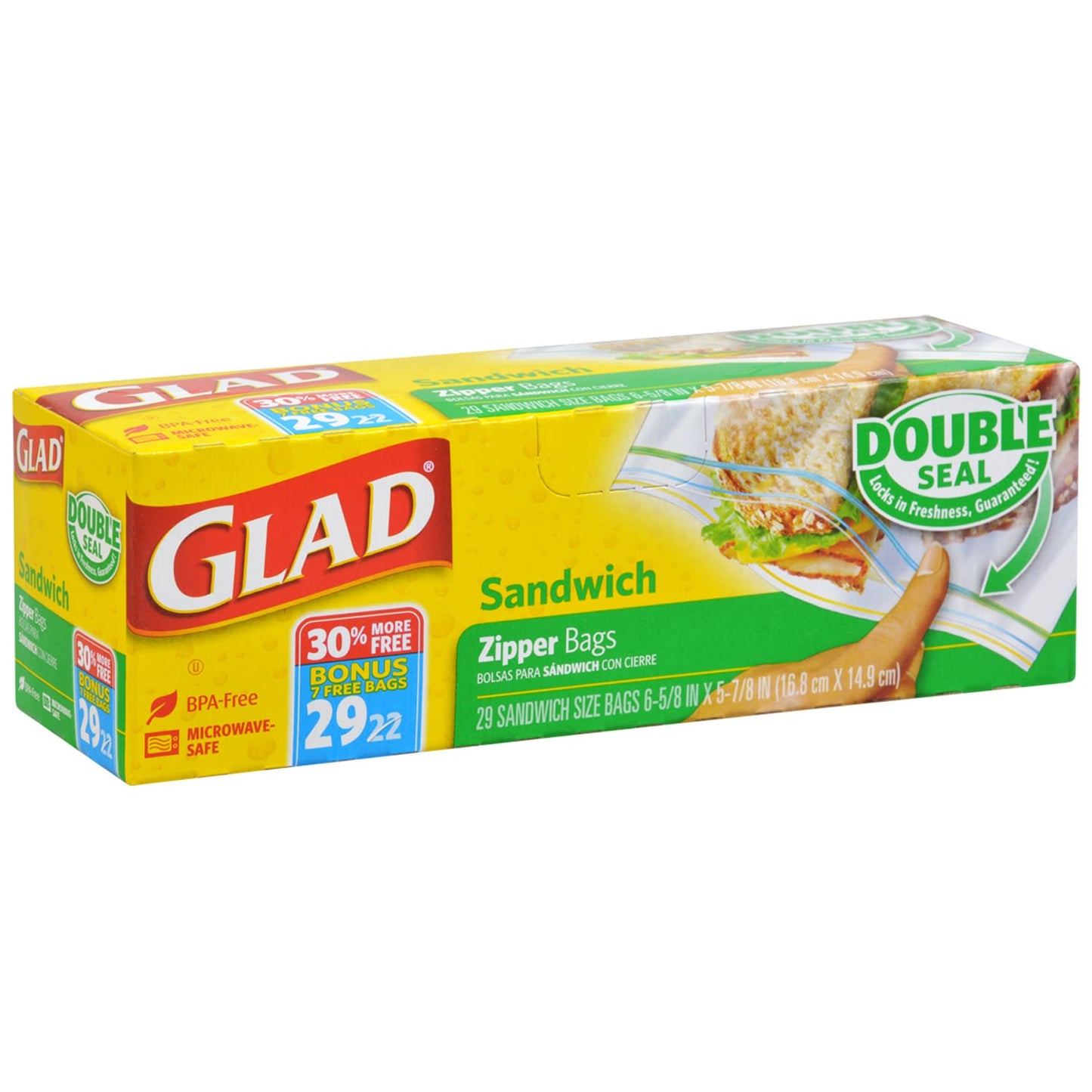 Glad Sandwich Zipper Bags, 29-ct. Bonus Boxes (Pack of 30)