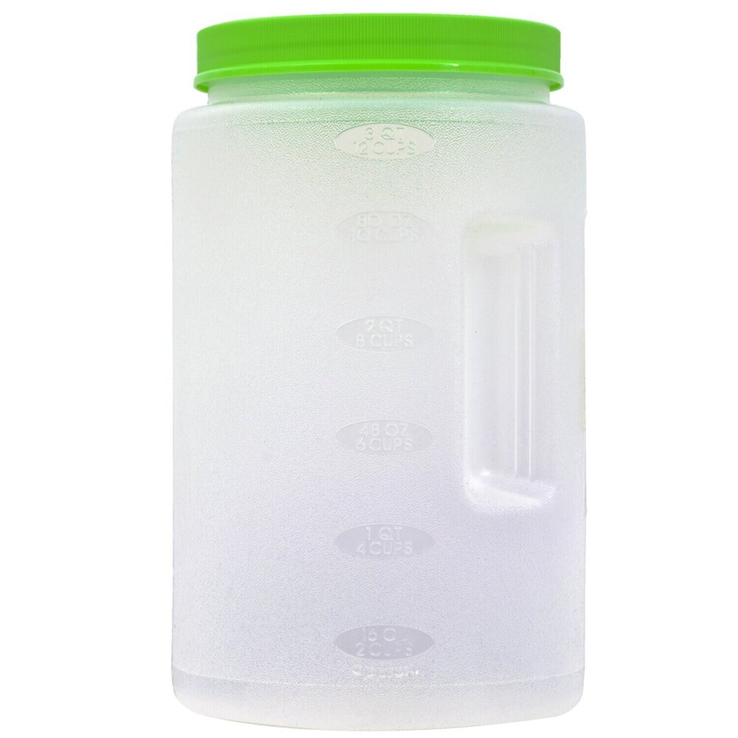 Plastic Canisters with Green Twist on Lids, 3 qt. (Pack of 24)