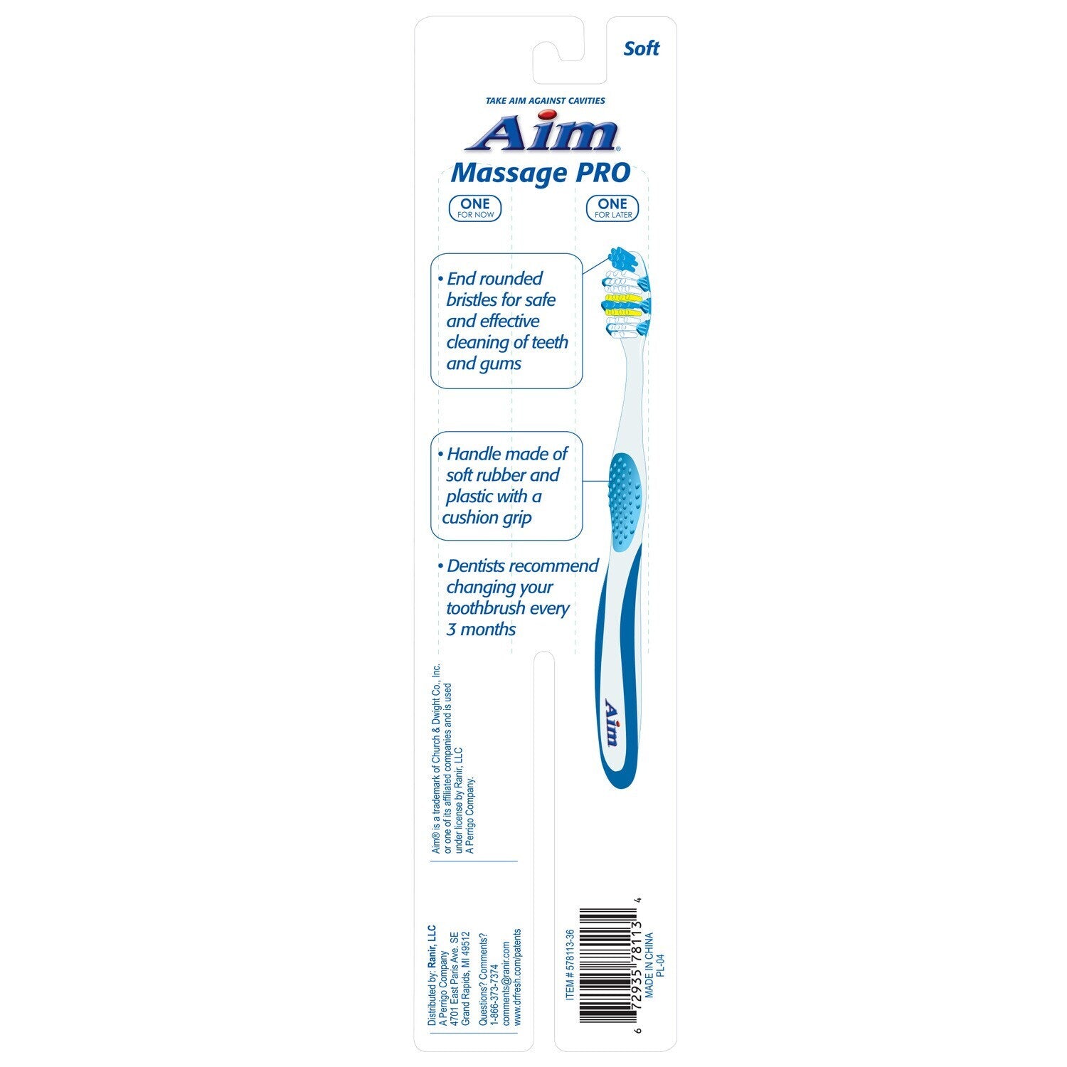 Aim Soft-Bristle Toothbrushes, 2-ct. Packs (Pack of 24)