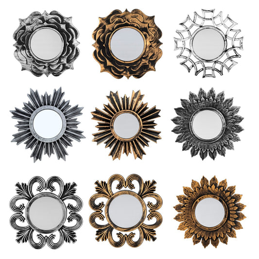 Mirrors with Decorative Frames, 9.5x9.5 in. (Pack of 24)