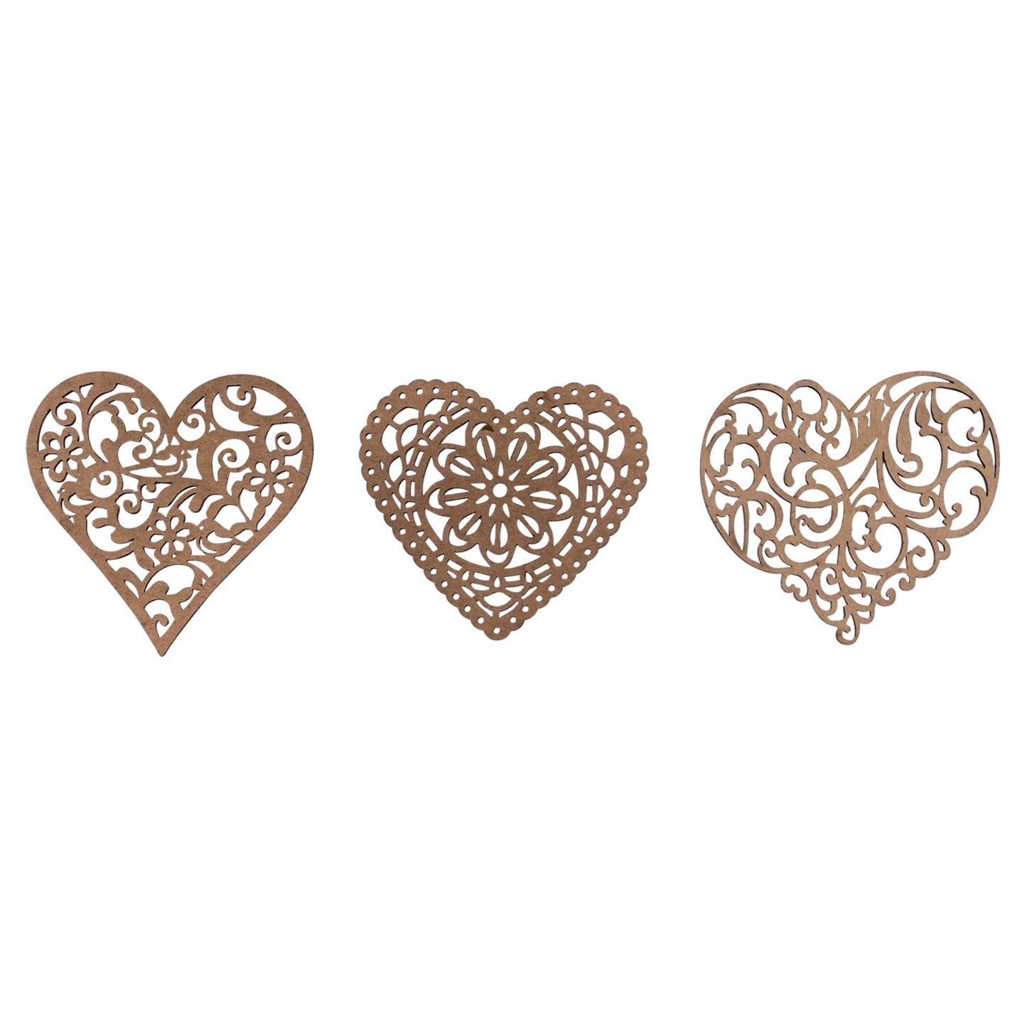 Crafter's Square Heart and Star Shaped Laser Kraft Board Stickers (Pack of 36)