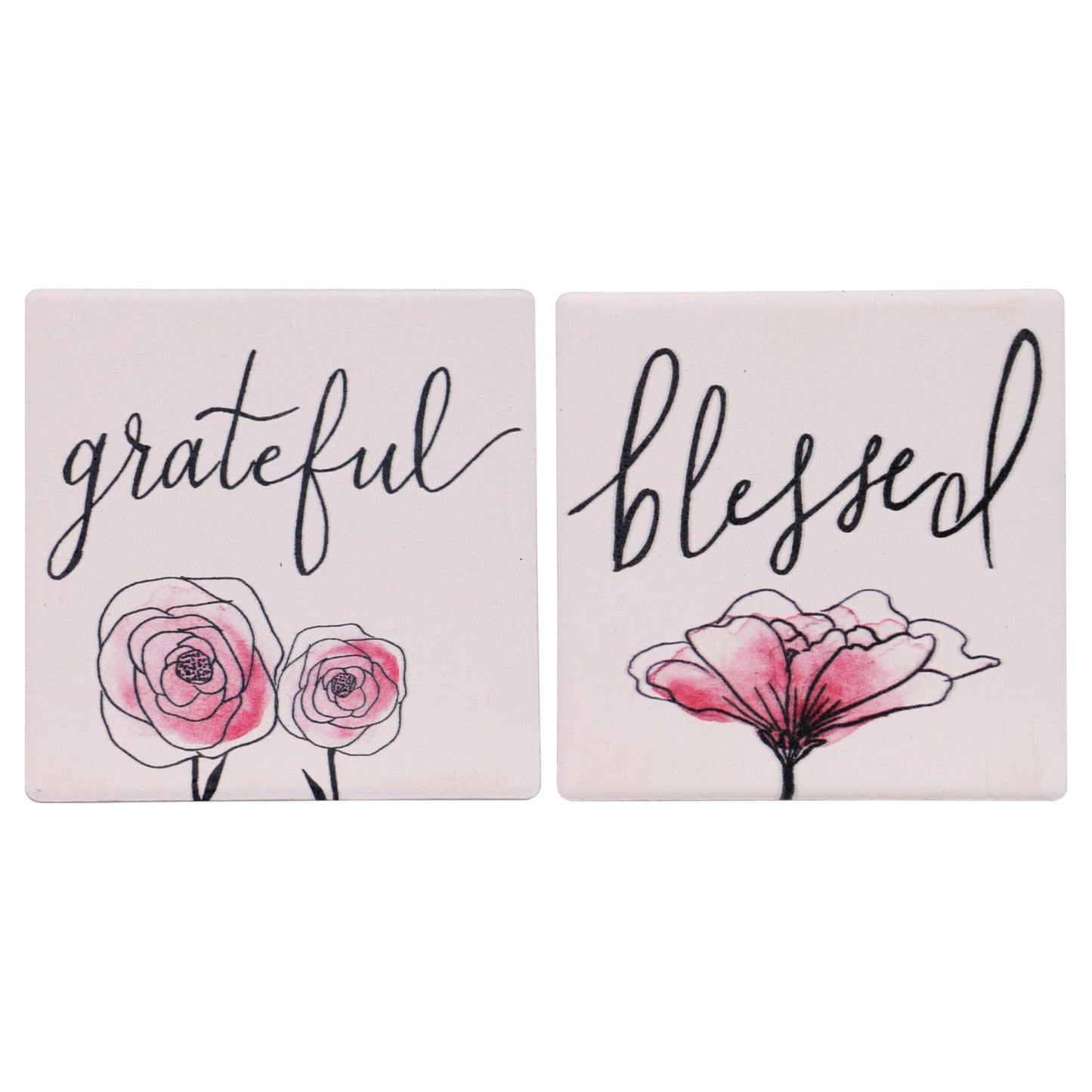 Blessed and Grateful Stone Coasters, 3.75-in. (Pack of 12)