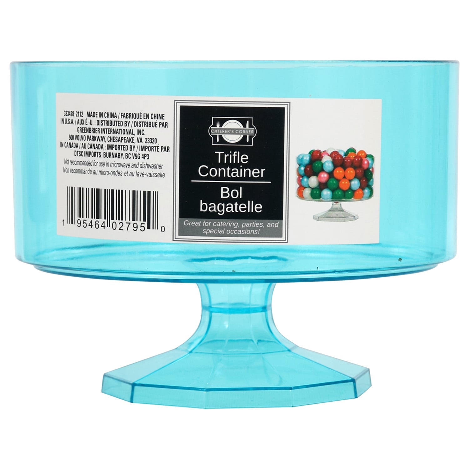 Light Blue Round Plastic Trifles, 4.5x6-in. (Pack of 24)