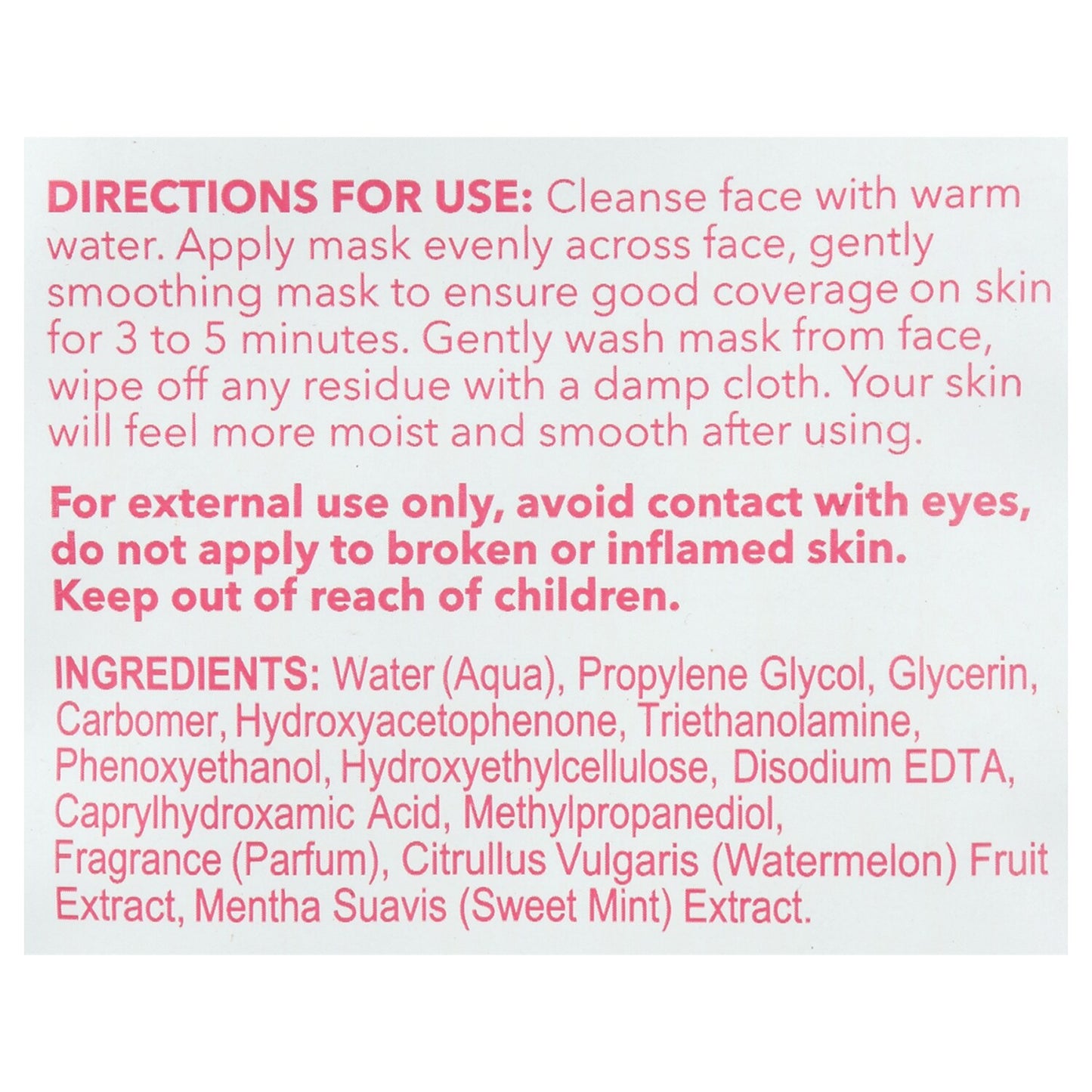 Bolero Beverly Hills Watermelon and Sweet Mint Paper Facial Masks (Pack of 36)