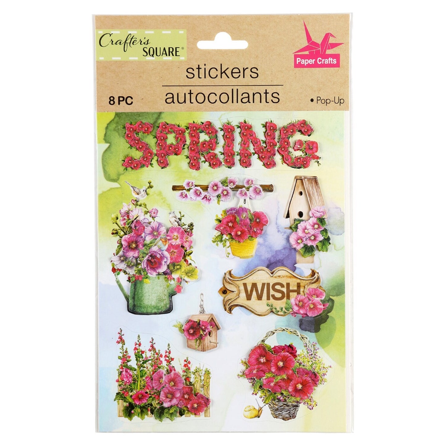 Crafter's Square Pop-Up Floral Design Stickers (Pack of 36)