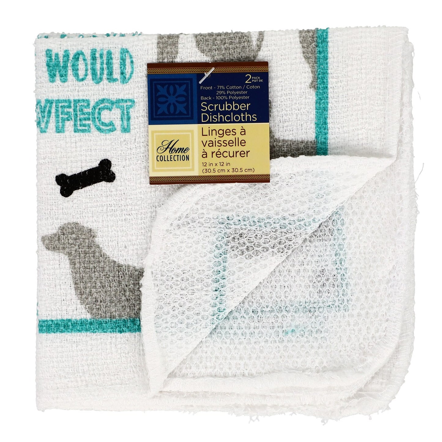 Black, & White Sentiment Scrubber Dishcloths, 2-ct. Packs (Pack of 12)