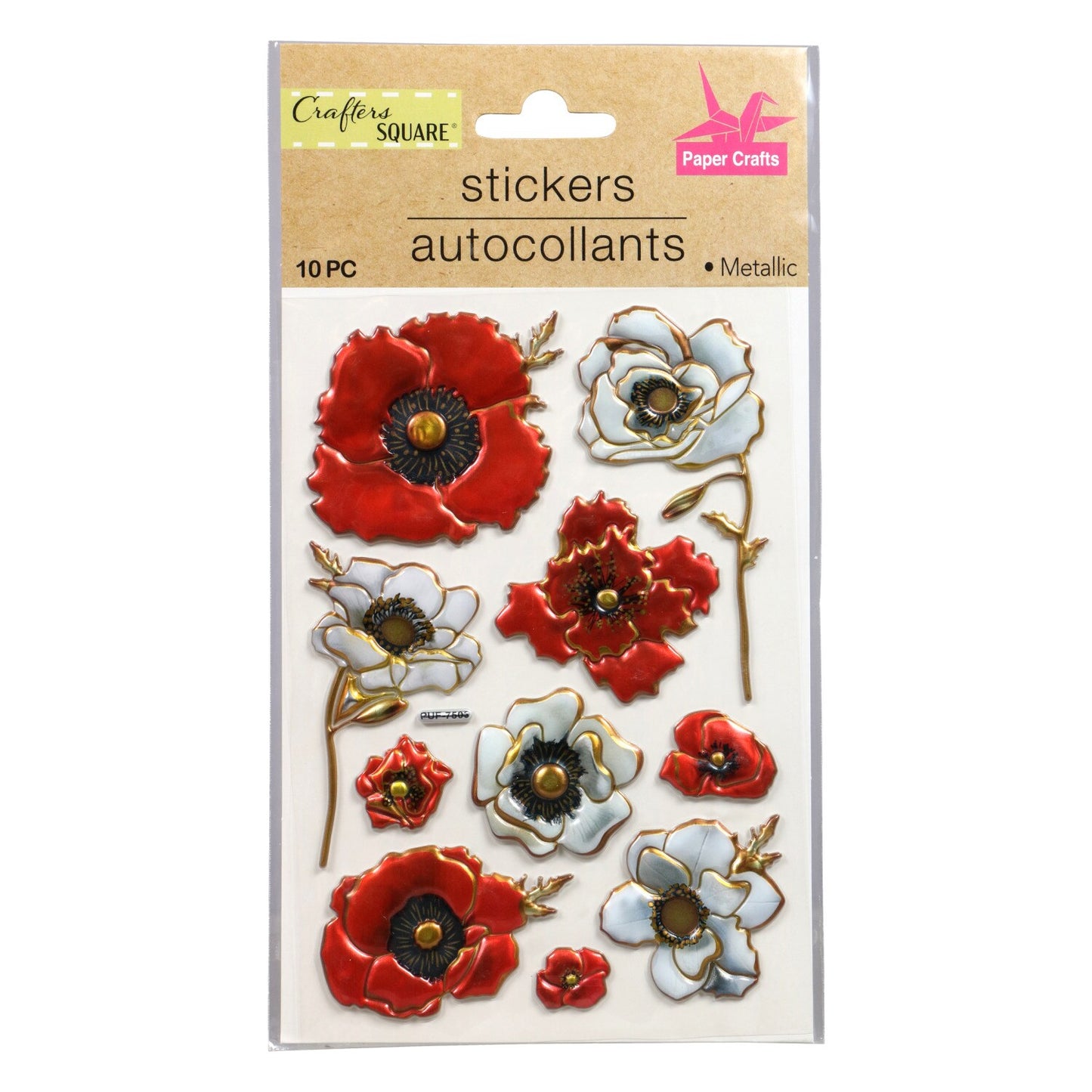 Crafter's Square Puffy Floral Stickers (Pack of 36)
