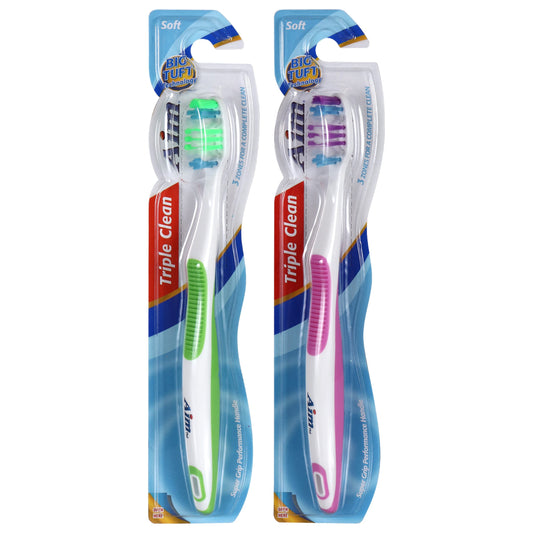 Aim Triple Clean Soft-Bristle Toothbrushes (Pack of 24)