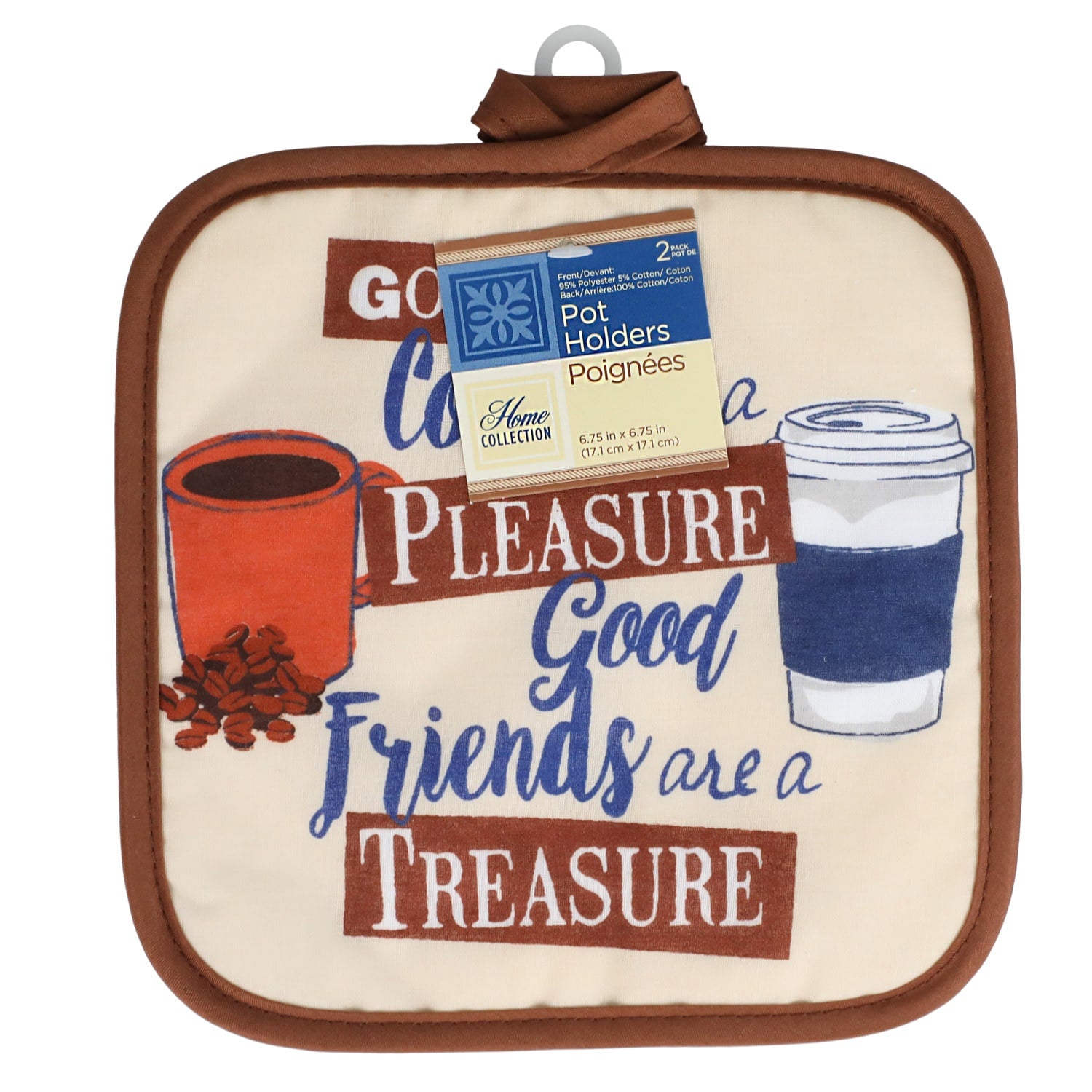 Home Collection Coffee-Themed Pot Holders, 2-ct. Packs (Pack of 12)