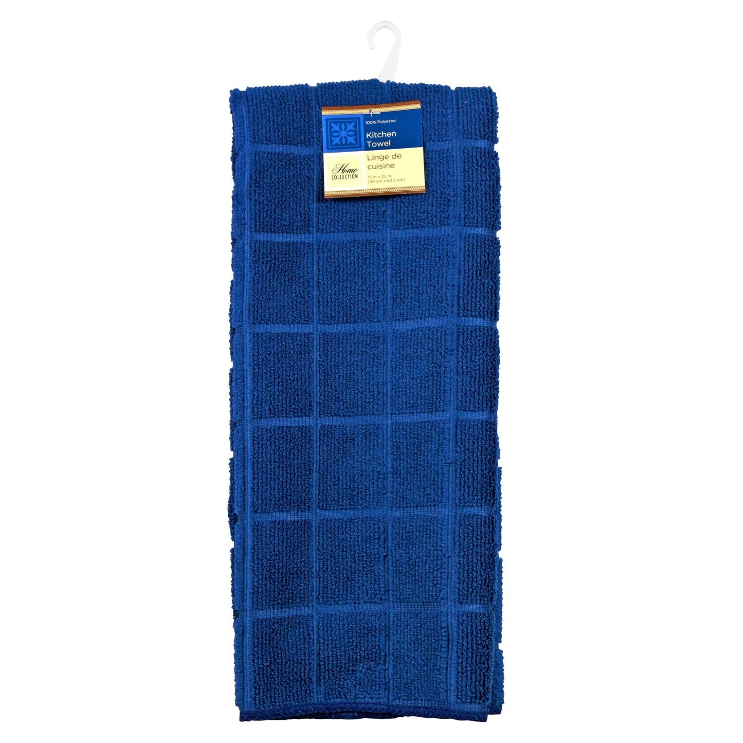 Navy Blue Windowpane Pattern Kitchen Towels, 15x25 in. (Pack of 24)