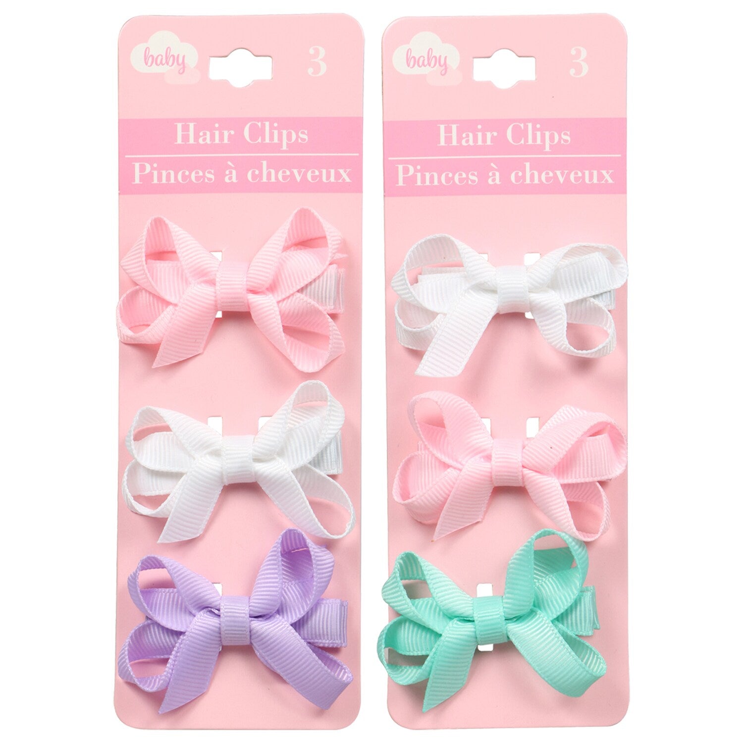 Baby Loop Bow Hair Clips, 3-ct. Packs (Pack of 36)