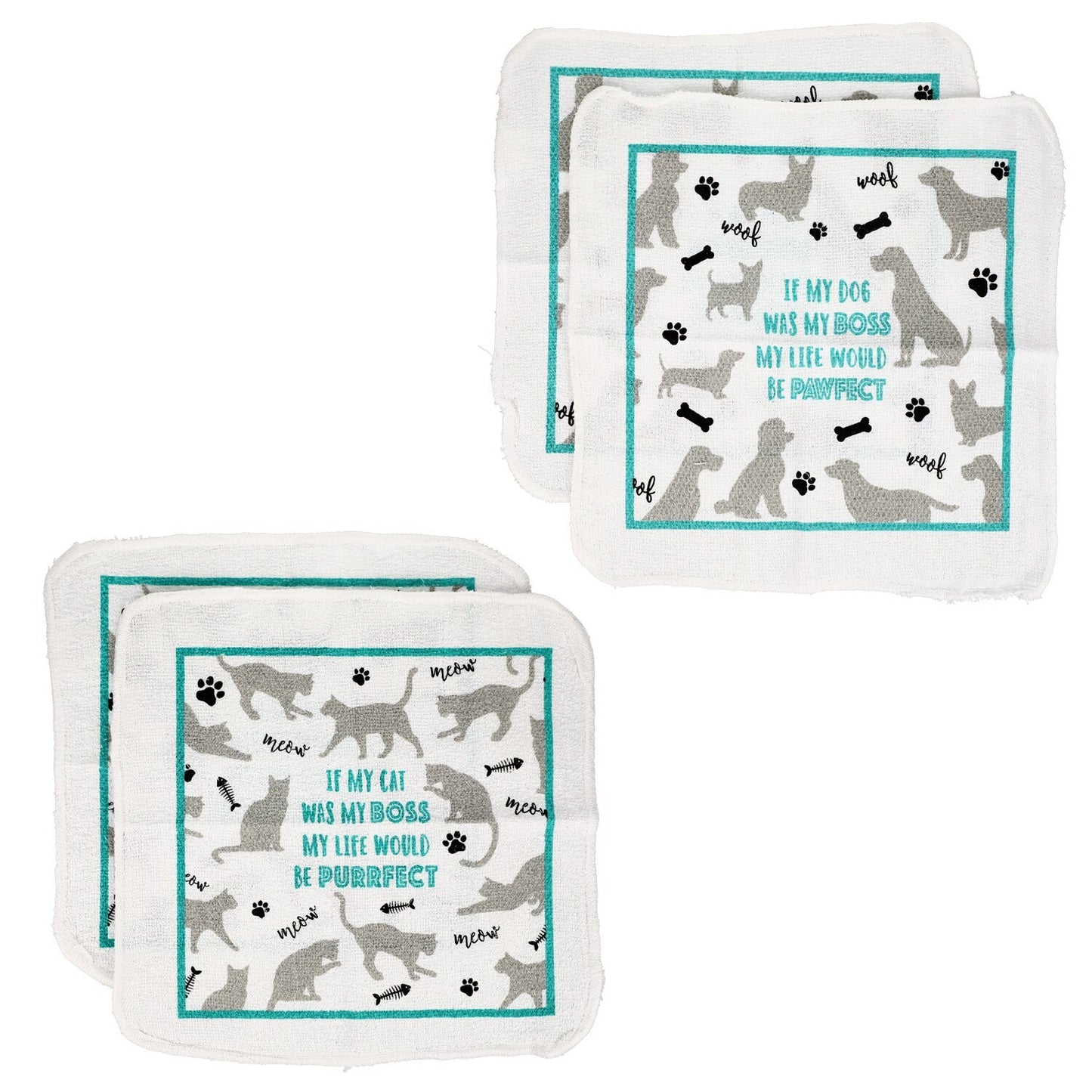 Black, & White Sentiment Scrubber Dishcloths, 2-ct. Packs (Pack of 12)