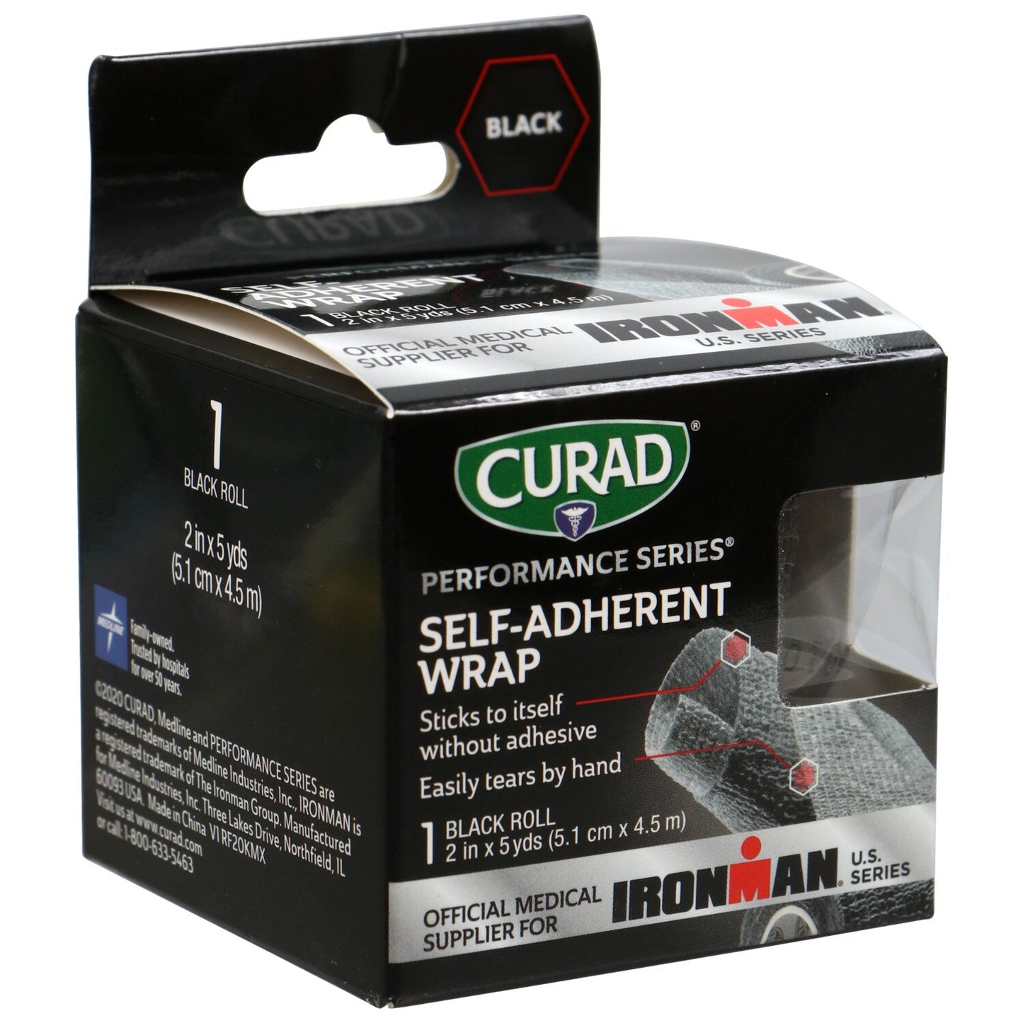 Curad Black Self-Adherent Wrap, 5-yd. Rolls (Pack of 24)