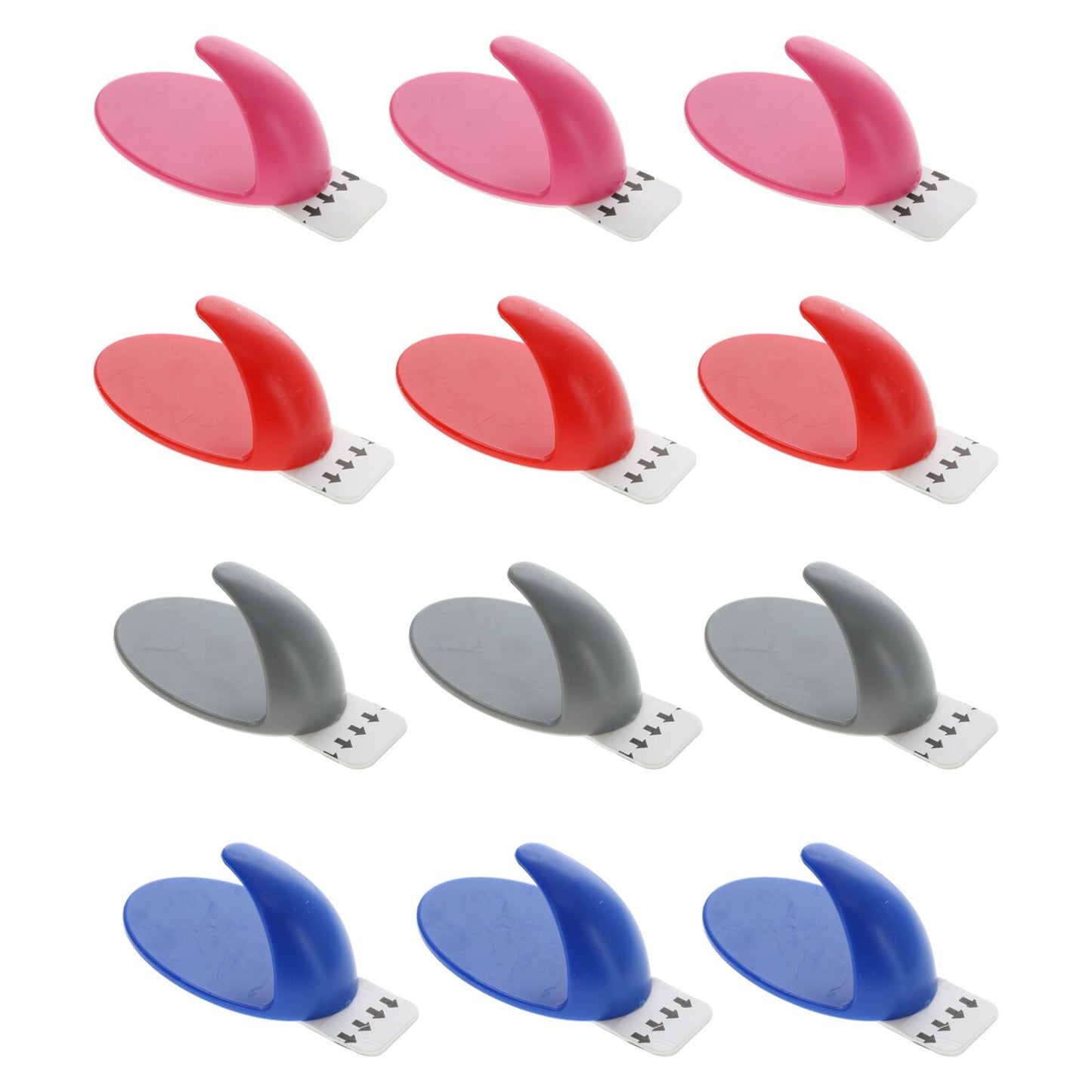 White Plastic Removable Wall Hooks, 3-ct. Packs (Pack of 24)