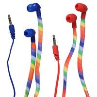 E-Circuit Rainbow Shoelace Earbuds, 48-in. (Pack of 24)