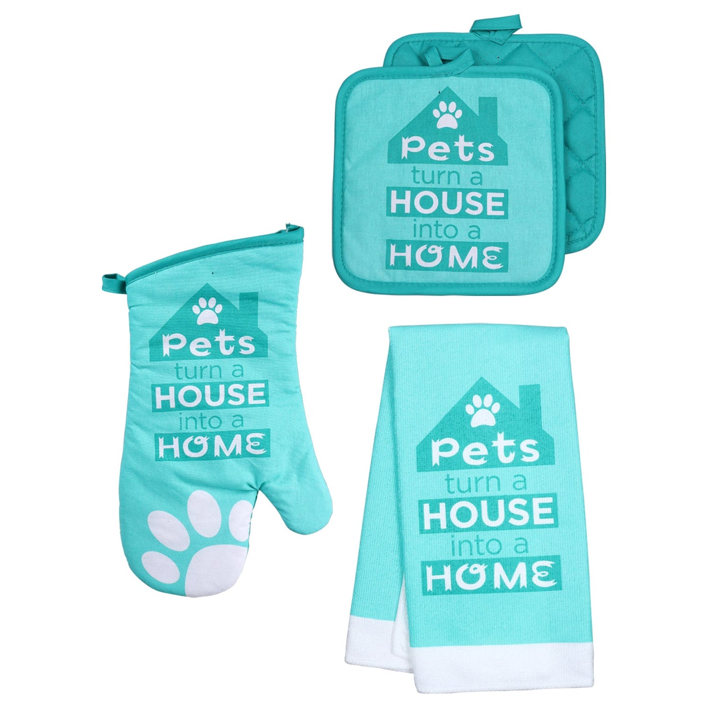 Home Collection Floral Pattern Kitchen Linen Collection (Pack of 4)