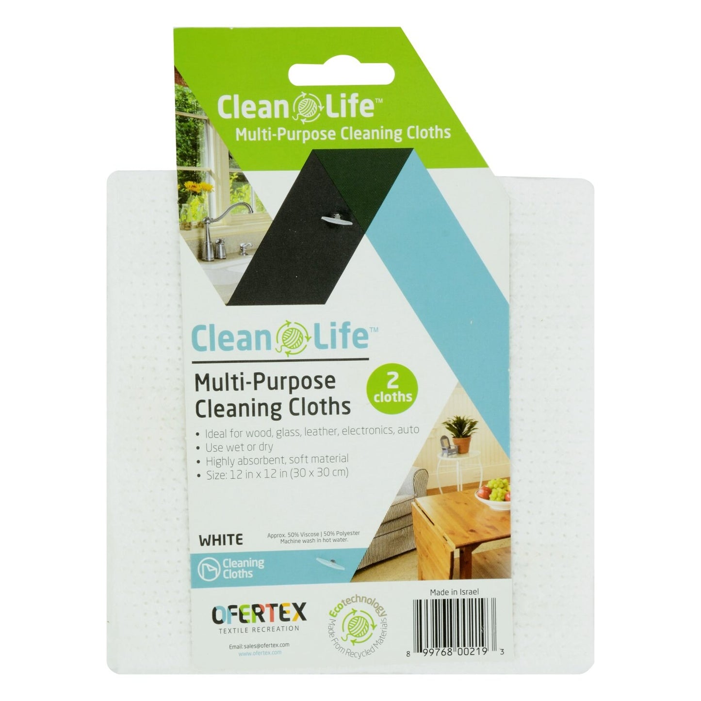 Clean Life Multi-Purpose Cleaning Cloths, 12x12 in. (Pack of 24)