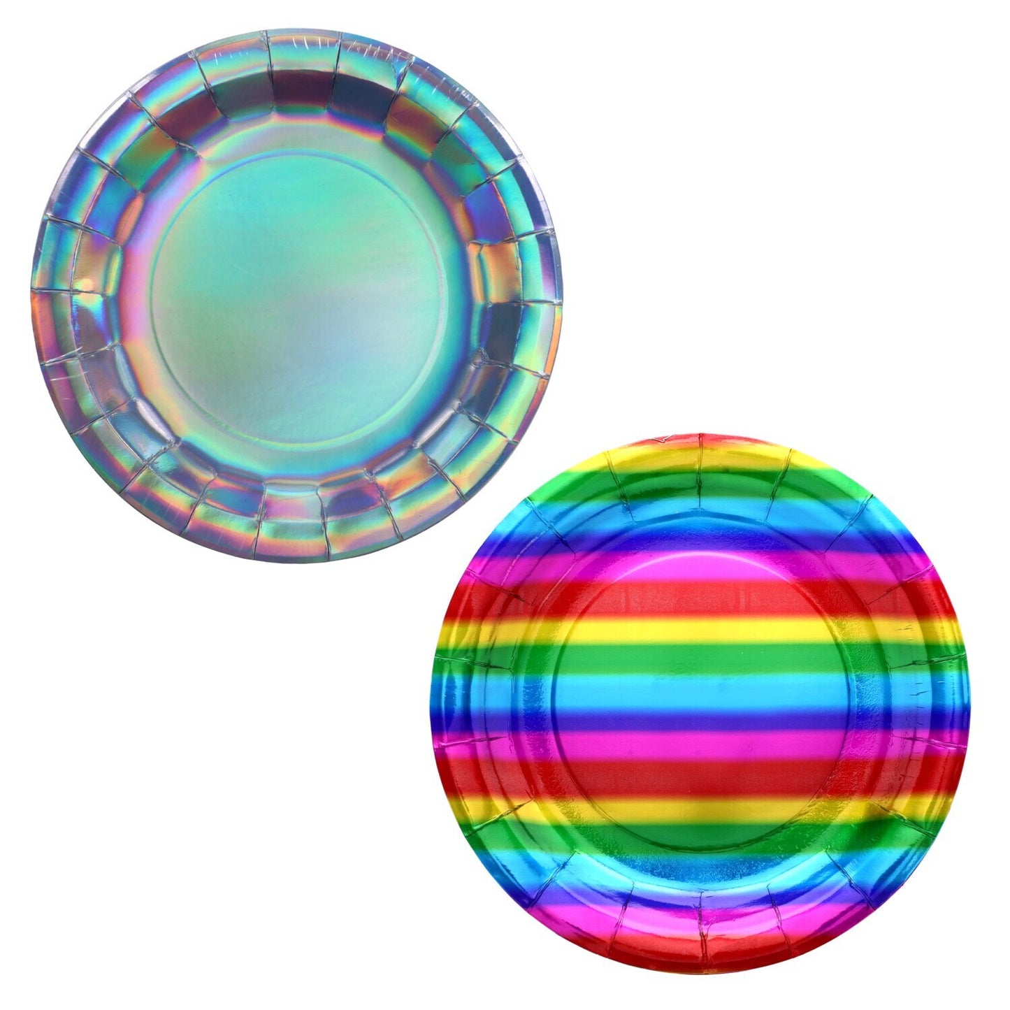 Iridescent & Metallic Rainbow Party 9-in. Paper Plates, 8-ct. Packs (Pack of 24)