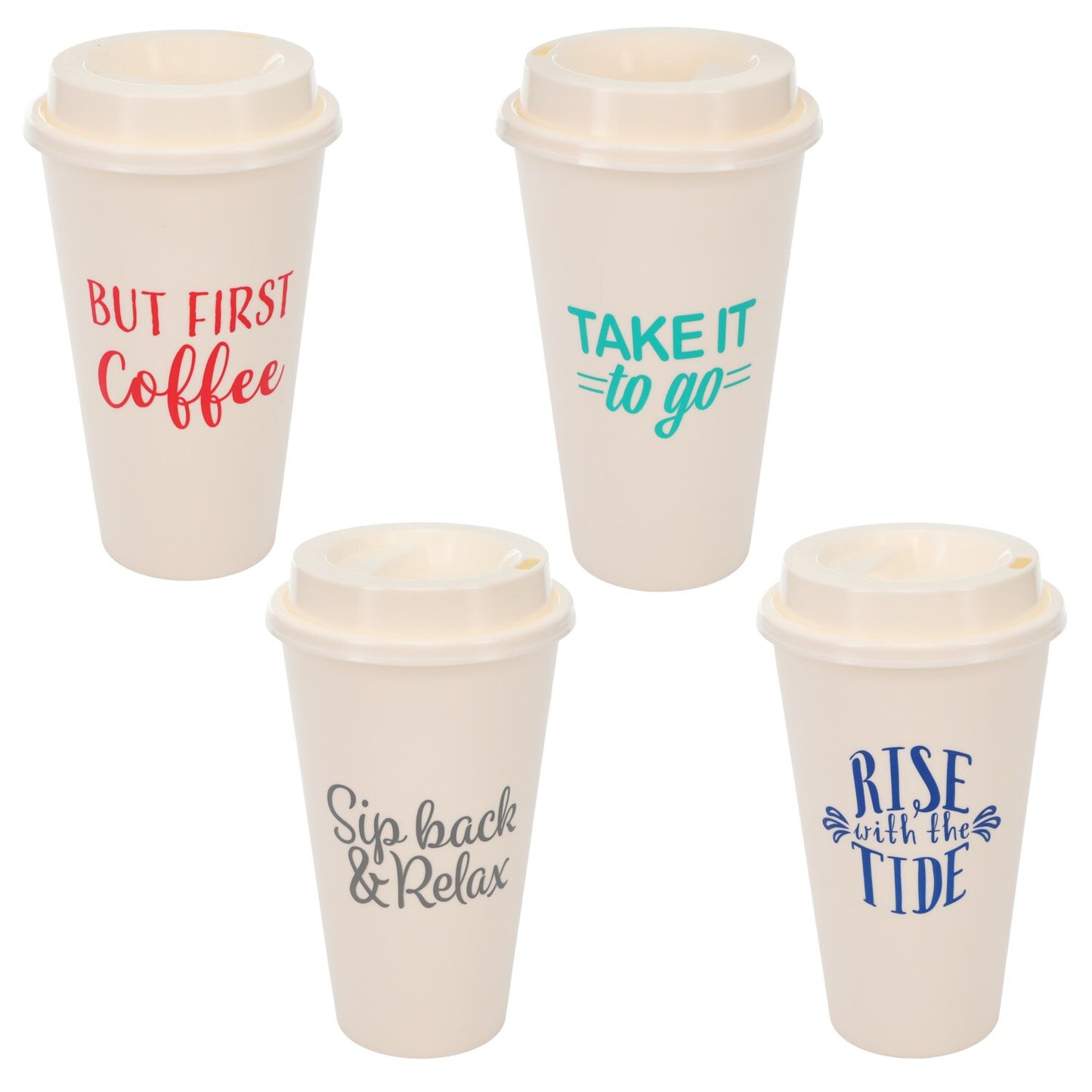 Reusable Cup with Lid, 3pk, 17 oz. (Pack of 24)