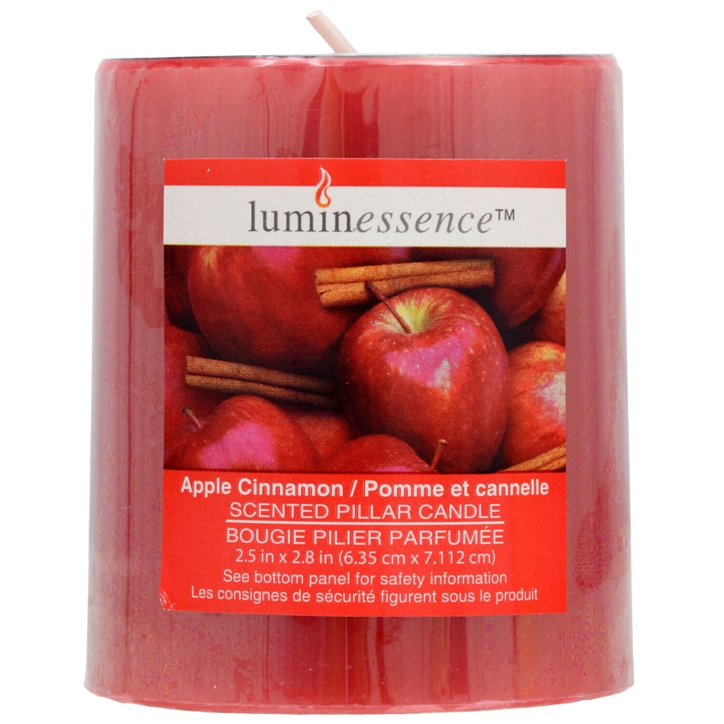 Luminessence Apple-Cinnamon Scented Pillar Candles (Pack of 4)