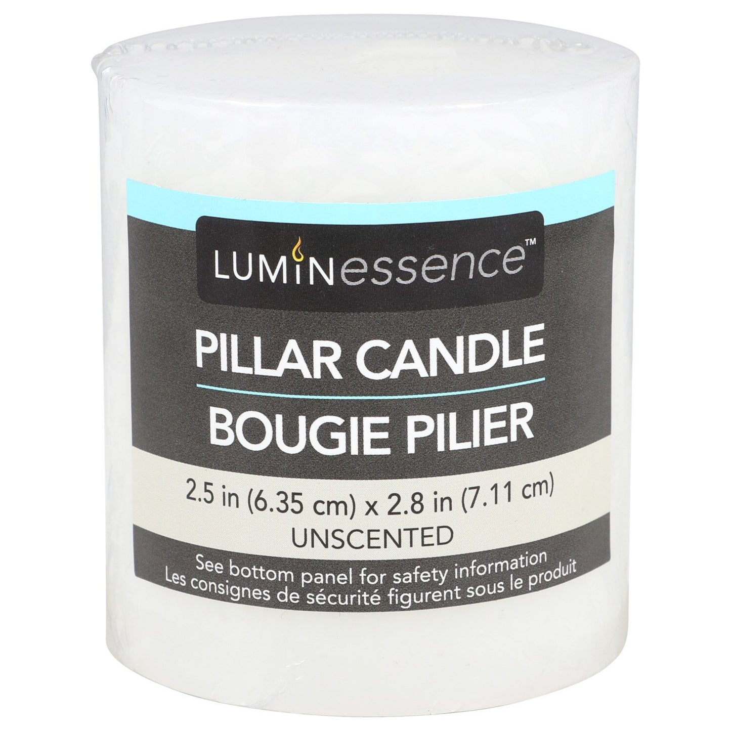 Luminessence Unscented White Pillar Candles, 2.875x2.5 in. (Pack of 4)