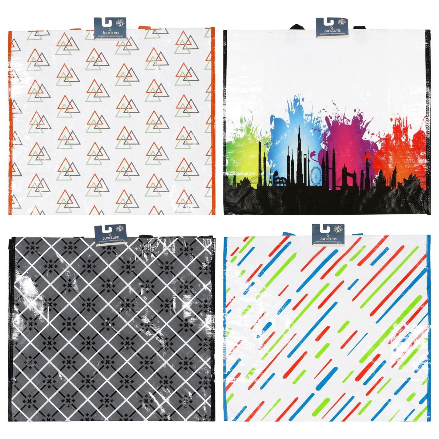 Fashion XXL Reusable Tote Bags, 19.5x8x17.5-in. (Pack of 24)