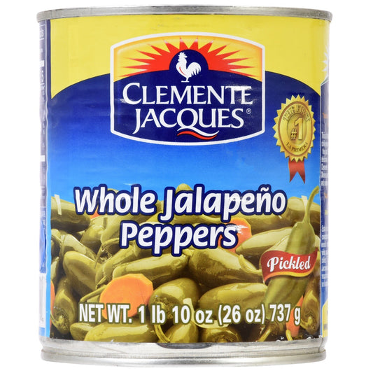 Clemente Jacques Pickled Whole Jalapenos, 26 oz. Cans (Pack of 12)