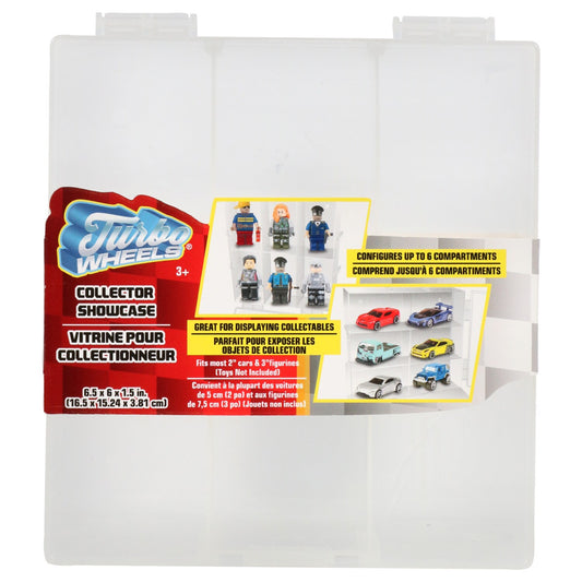 Turbo Wheels Plastic Collector Showcase Containers, 6.5x6x1.5 in. (Pack of 4)