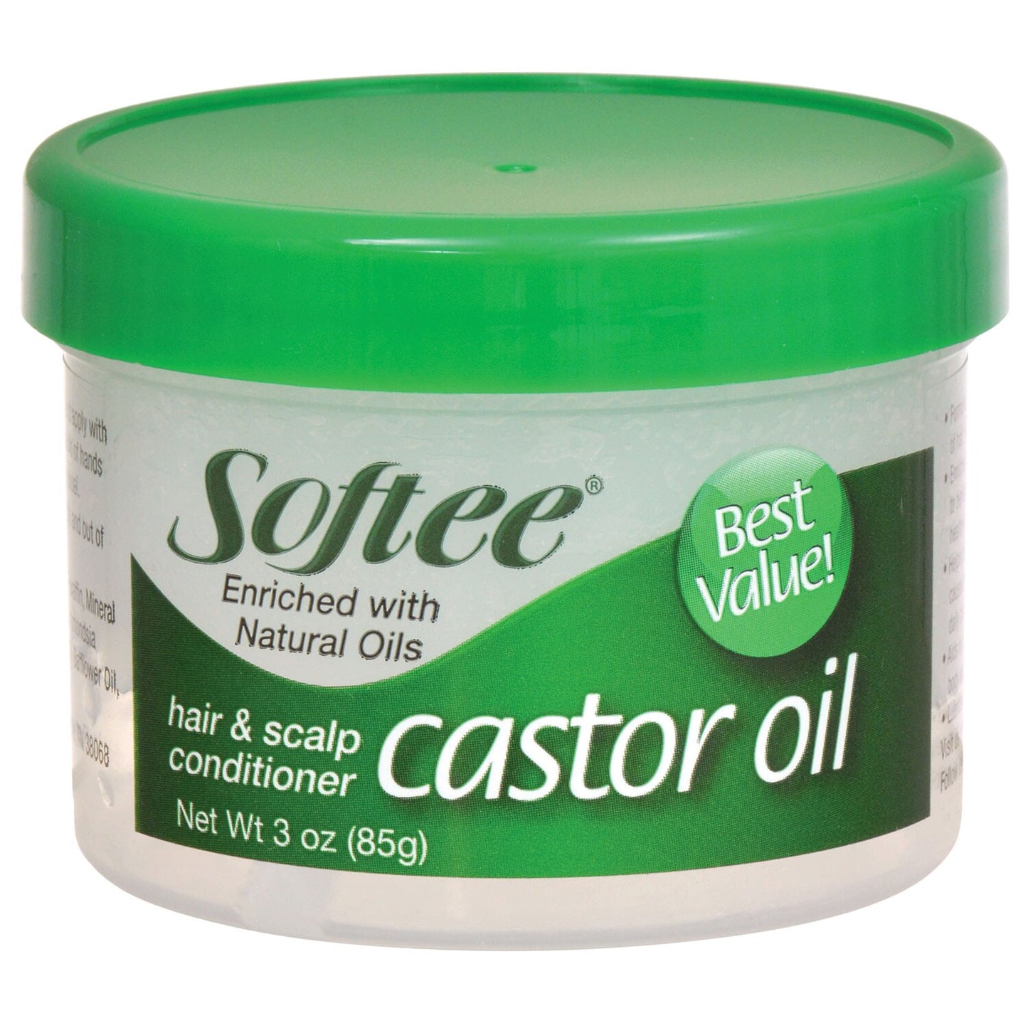 Softee Castor Oil Hair & Scalp Conditioner, 3-oz. Jars (Pack of 6)