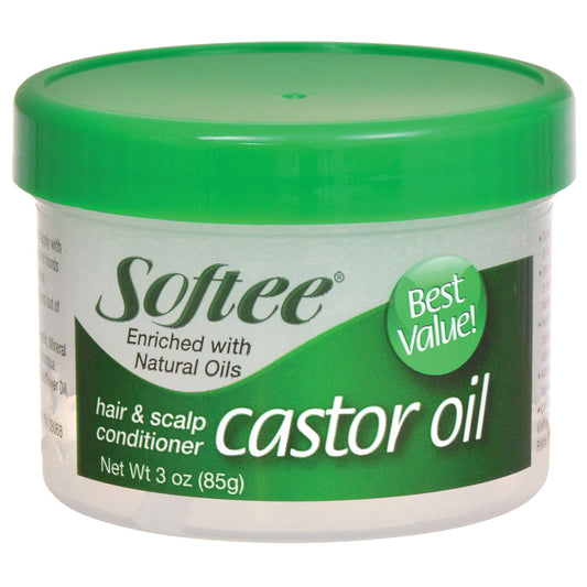 Softee Castor Oil Hair & Scalp Conditioner, 3-oz. Jars (Pack of 6)