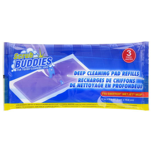 Scrub Buddies Deep Cleaning Wet Sweeper Pad Refills, 3-ct. Packs (Pack of 36)