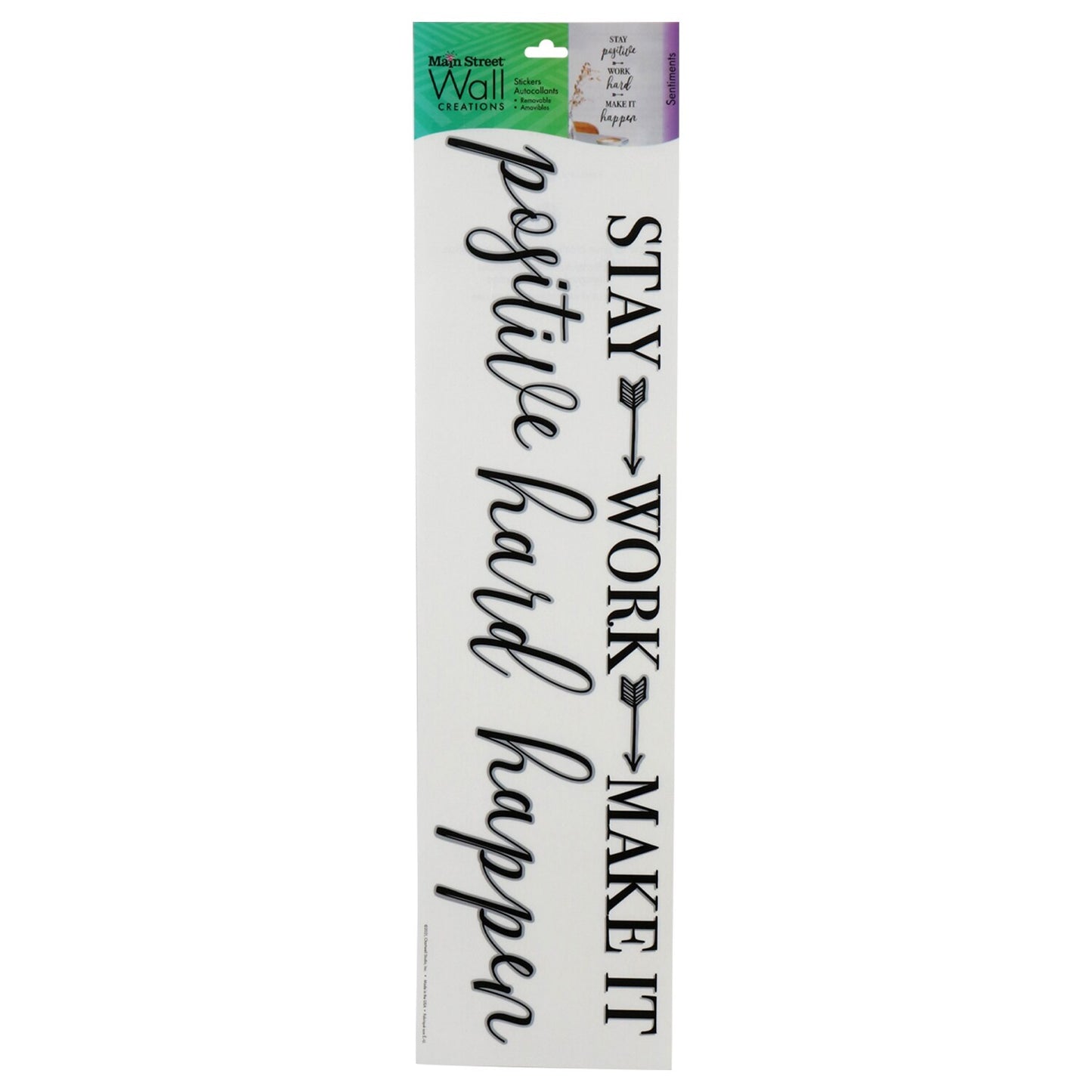 Main Street Stay Positive Decals, 18x4.5 in. (Pack of 12)