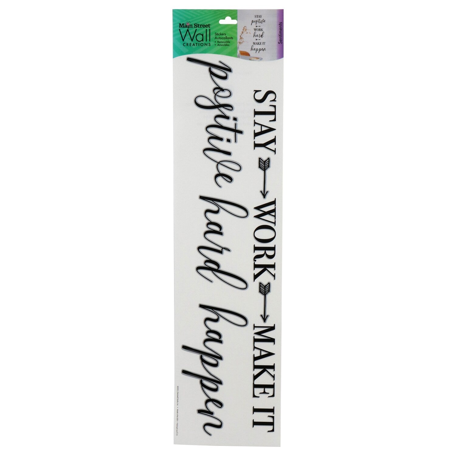 Main Street Stay Positive Decals, 18x4.5 in. (Pack of 12)