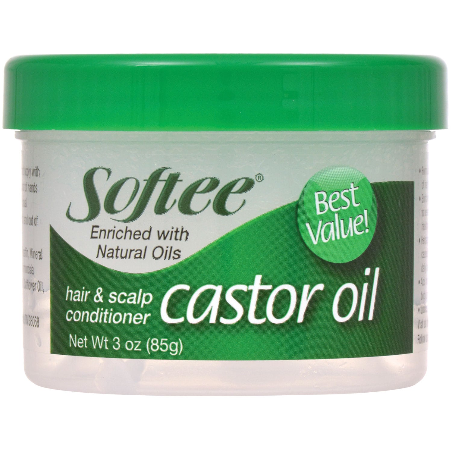 Softee Castor Oil Hair & Scalp Conditioner, 3-oz. Jars (Pack of 6)