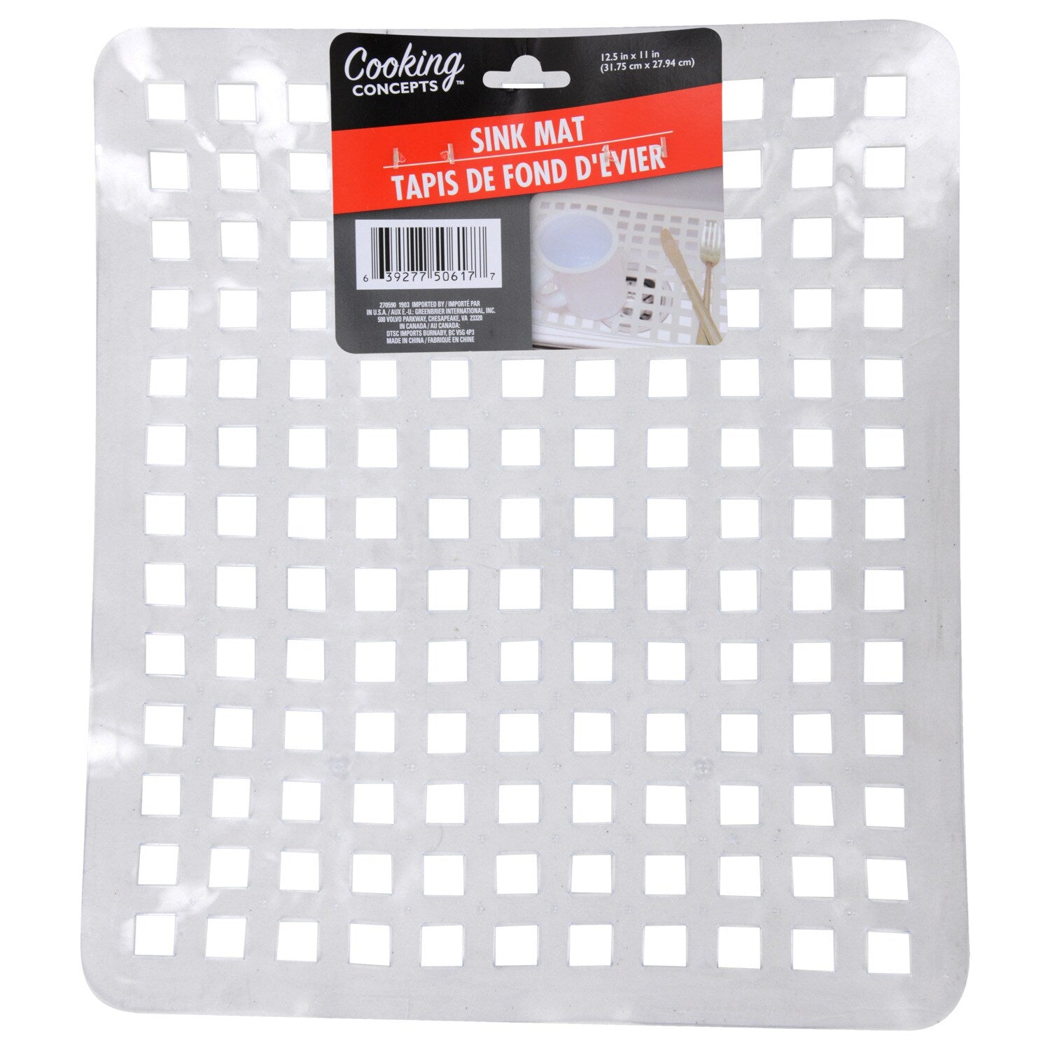 Cooking Concepts Plastic Sink Mats, 12.5x11 in. (Pack of 24)