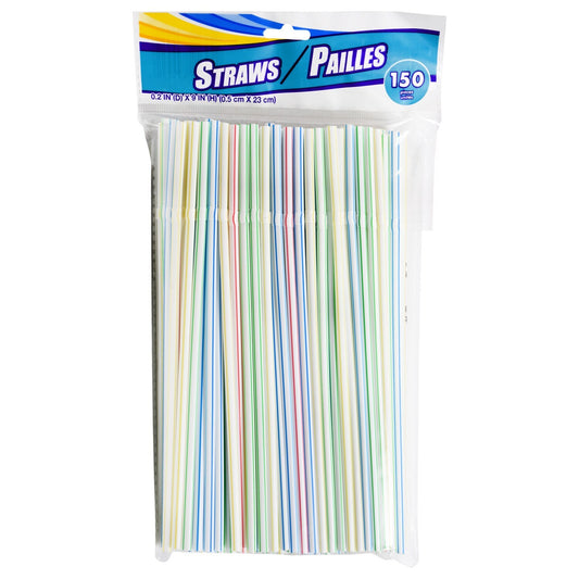 Multicolored Flexible Plastic Straws, 150-ct. Packs (Pack of 36)