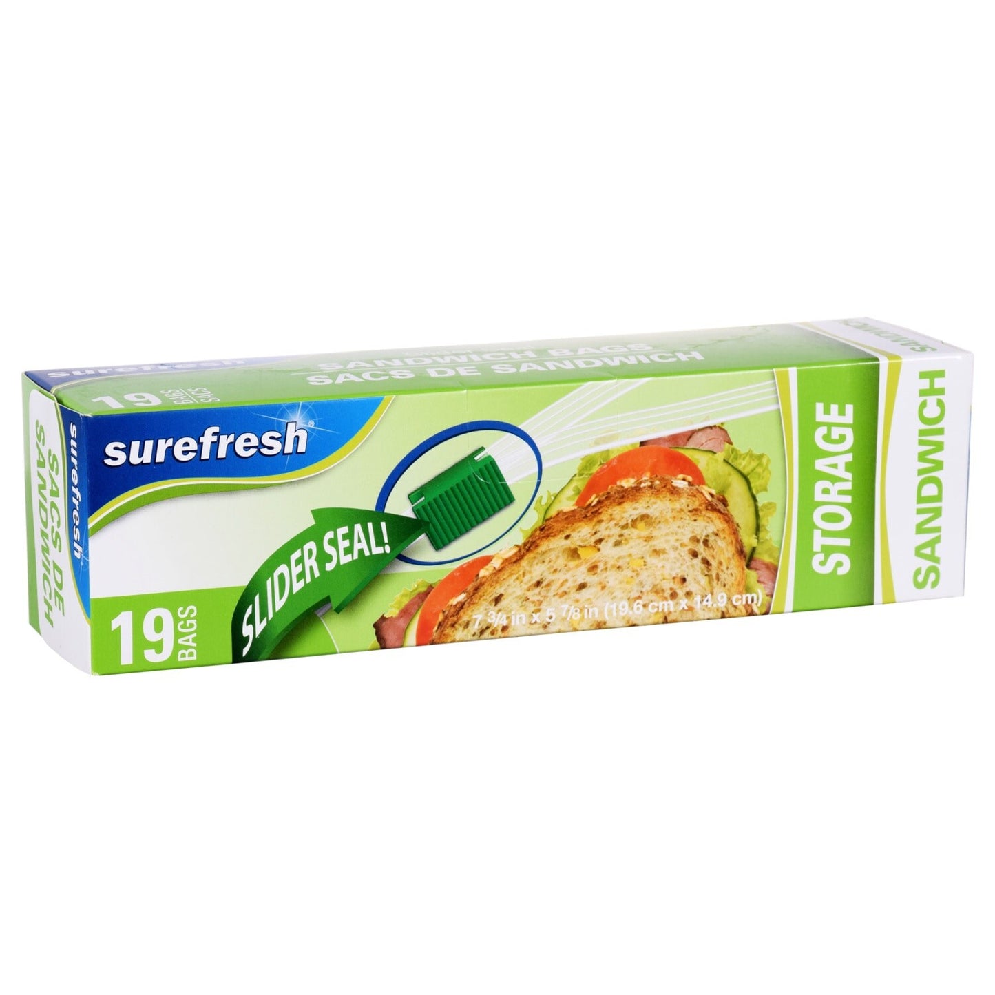 Sure Fresh Slider Zipper Seal Sandwich Bags, 19-ct. Boxes (Pack of 36)