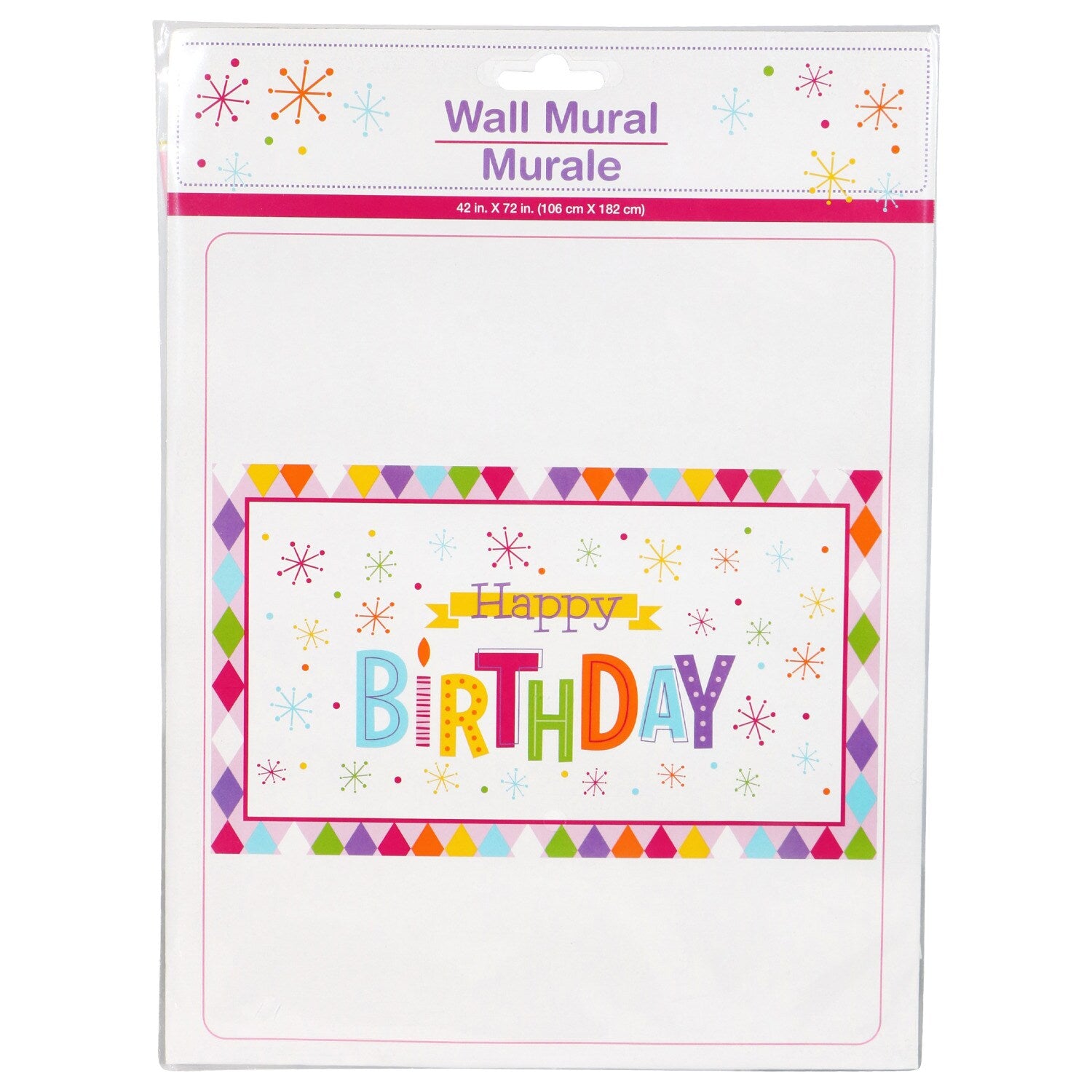 Happy Birthday Wild Party Themed Wall Murals, 42x72 in. (Pack of 24)