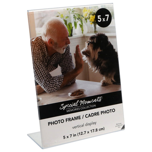 Special Freestanding Borderless Vertical Plastic Picture Frames, 5x7 in. (Pack