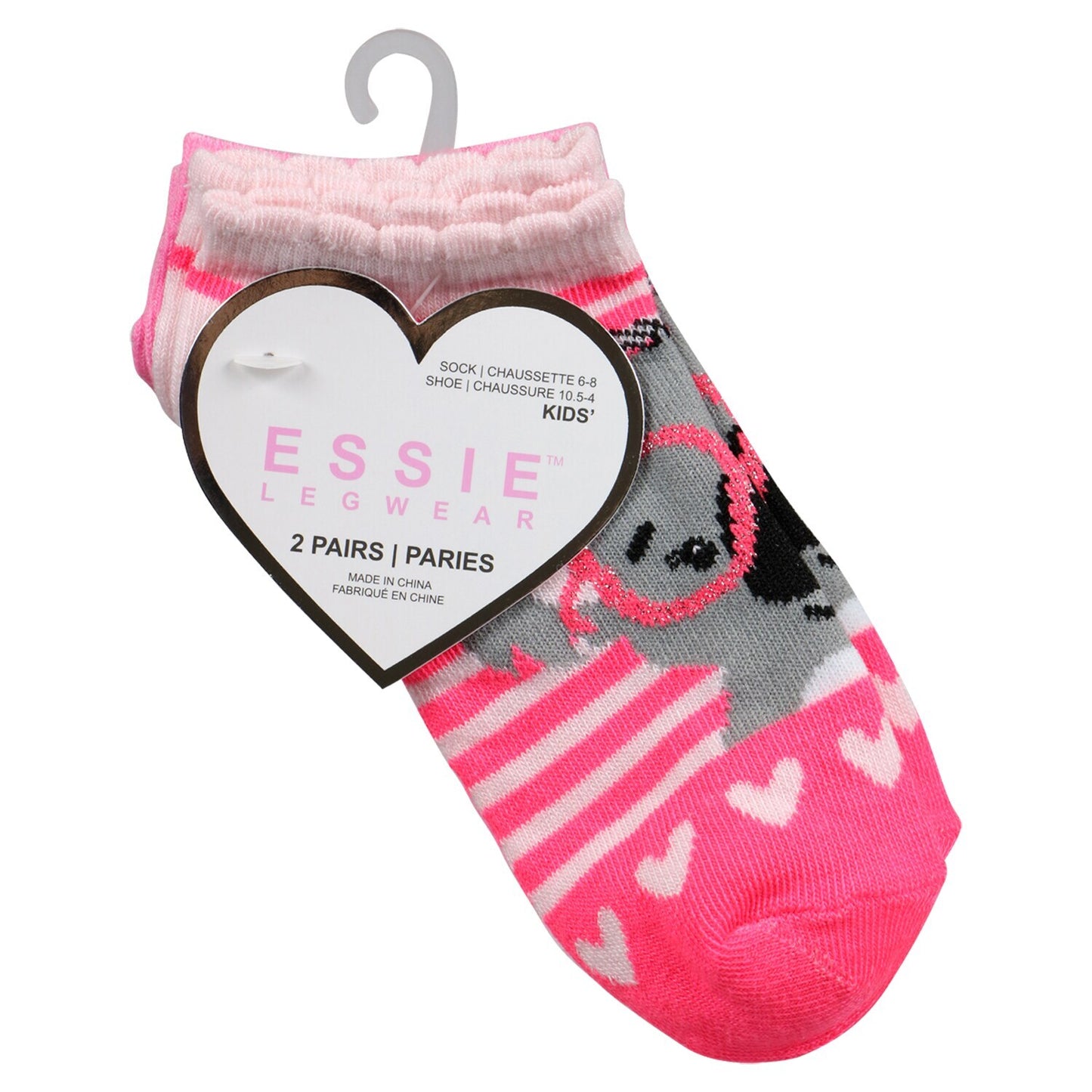 Essie Legwear Girls' Animal Fashion Lowcut Socks, 2-ct. Packs (Pack of 36)